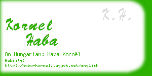 kornel haba business card