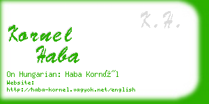 kornel haba business card